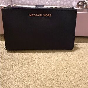 Michael Kors Black Zip-Around Wallet